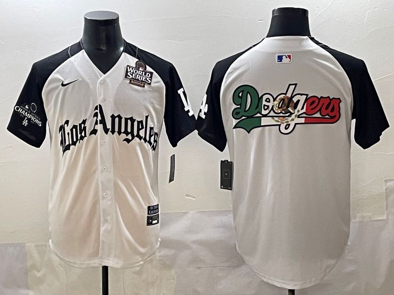 Men 2025 Los Angeles Dodgers Blank White black Five generations Joint Name Nike MLB Jersey style 5264->los angeles dodgers->MLB Jersey